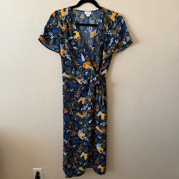J. Crew Floral Midi Dress - Navy and Orange - Picture 2 of 6